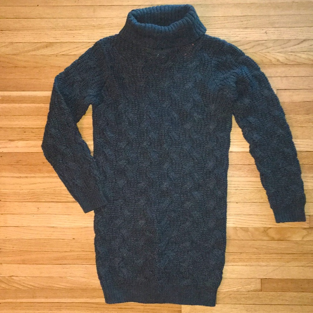 Willow and clay winter knit dress in deep teal